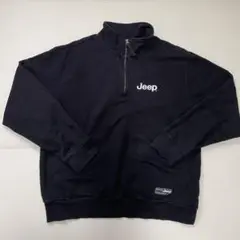 Jeep ハーフジップ ブラック Lサイズ