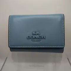 COACH 三つ折り財布 ライトブルー