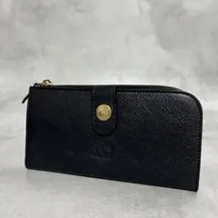 高級感漂う美しい本革】 IL BISONTE 折り財布 ブラック バイソン刻印