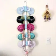 #30 壁掛け カチューシャ収納ベルト　カチューシャホルダー　リボン　ディズニー