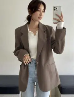 コーヒーブラウン テーラードジャケット