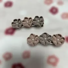 浴衣　つまみ細工　 ヘアクリップ 2個セット　ピンク　和装小物