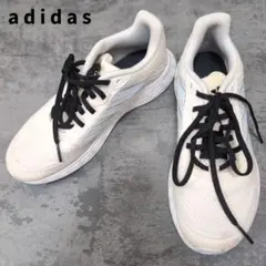 『adidas』アディダス （23.5） ランニングシューズ 白 レディース