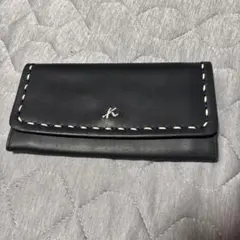 Kitamura 長財布 ネイビー ステッチ レザーのサムネイル
