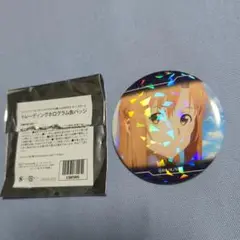 SAO ソードアート・オンライン　カラオケの鉄人　ホロ缶バッジ　アスナ1