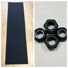 アクスルナット付 スケボー デッキテープ グリップテープ 空気穴付