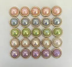 デコパーツ♡カボション　センターパーツ　パール25個セット