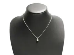 ニナリッチ NINA RICCI ネックレス ロゴ 石付きキューブ シルバー系