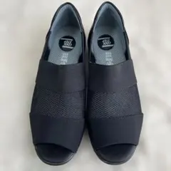 【美品】PANSY メッシュオープントゥスポーツサンダル ブラック24EEE