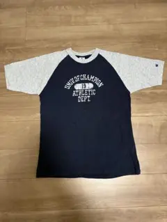【Champion】ラグラン Tシャツ XL カレッジロゴ 古着
