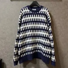 ZARA ネイビー ホワイト ニットのサムネイル