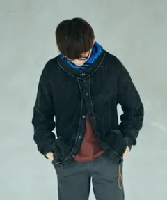 gym master スノーウォッシュ ニットカーデ 黒 ユニセックス