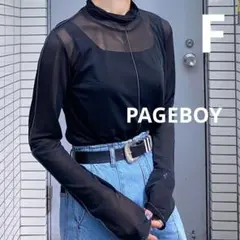 【PAGEBOY】シアーハイネックカットソー ブラック F