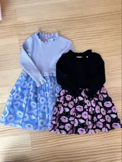 ケイトスペード　ニット　フラワー　ワンピース　姉妹お揃い　120 100