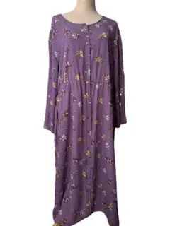 LAPSIM パープル 花柄 ロングワンピース ロングカーディガン