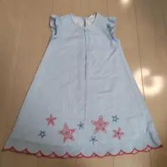 女の子⭐️BREEZE ノースリーブワンピース130cm 薄い水色 ヒトデ柄