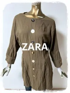 ☘️T20359☘️ZARA ボタン カジュアル ワンピース M