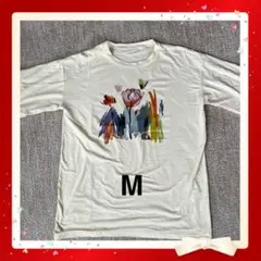 チューリップ花柄グラフィックTシャツ クリーム色