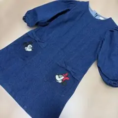 petit main デニム　七分袖ワンピース 120