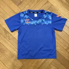 hummel 幾何学模様 Tシャツ　青　 120
