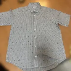 美品！CLOSSH I COOLMAX ストライプ マリン柄　半袖シャツ M