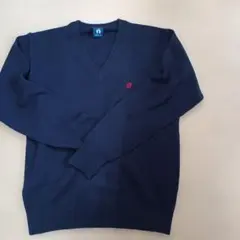 HANG TEN ネイビー ウール100%Vネックセーター
