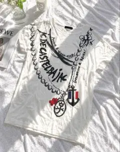 【CASTELBAJAC】Tシャツ 半袖 ネックレス 鎖 アンカー トリコロールのサムネイル