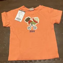 オレンジ BBQ刺繍 Tシャツ サイズ90