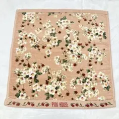 【新品未使用品】PINK HOUSE タオルハンカチ　　花柄 いちごのサムネイル