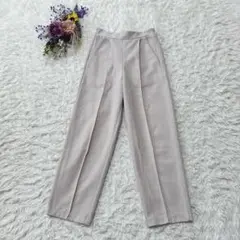 美品＊AS KNOW AS　プリーツ入り　テーパードパンツ　秋冬　ライトベージュ