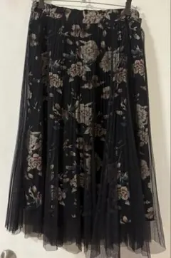 花柄チュールスカート