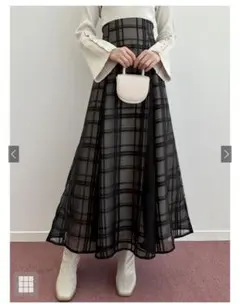 GRLチェック柄シアーフレアスカート［tu1082］のサムネイル