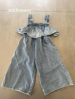 デニムオーバーオール 90サイズ フリル付き