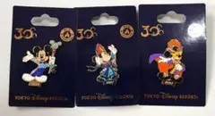 ディズニーリゾート購入品 30周年記念 ピンバッジ 3種セット