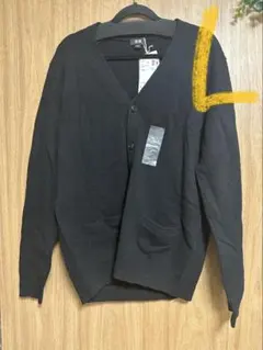 ユニクロ UNIQLO Vネック カーディガン　メンズ L ブラック長袖