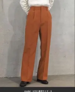 tiptop センタープレスセミフレアスラックス