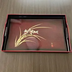 輪島塗 茶色の盆 10枚セット ⭐️静鳳作 輪島塗り⭐️茶道具 お盆 漆器 48.5✖️30.5✖️4.5cm