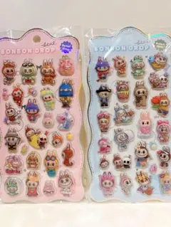 ラブブ LABUBU ぷくぷくシール ぷっくりシール ボンボンドロップシール2点