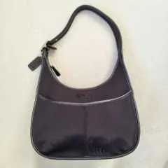 極美品 コーチ ワンショルダーバッグ エルゴ　ロゴプレート　ハーフムーン