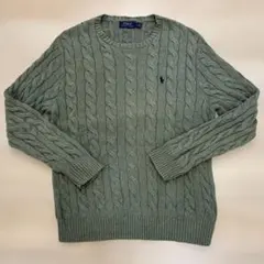 Polo Ralph Lauren ケーブルニットセーター M グリーン