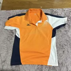 MIZUNO ポロシャツ オレンジ ネイビー ホワイトのサムネイル