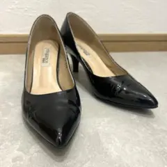 【美品】エレガンス卑弥呼 パンプス ポインテッドトゥ 黒 24.5cm 冠婚葬祭