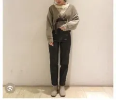 Kastane 配色ステッチデニムパンツ