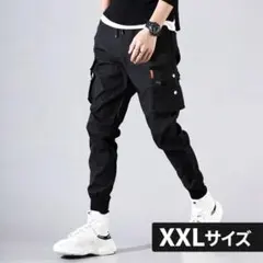 ジョガーパンツ XXL カーゴパンツ ブラック 細身 ストリート 韓国 黒
