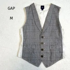 ギャップ Gap ジレ ベスト グレンチェック M 綿100% 通年