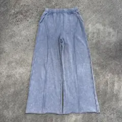 ワイドスウェットパンツ スエード ブルー ストリート y2k