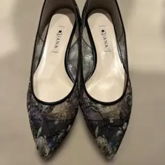 【希少】ダイアナ DIANA パンプス 刺繍 花柄 絵画シリーズ 23.5cm