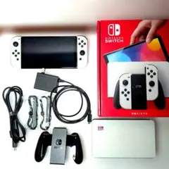 ​【美品】Switch 有機ELモデル ホワイト 付属品完備 128GB SD付