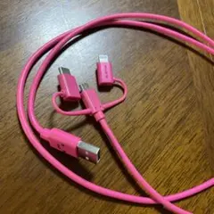 3in1 充電ケーブル Lightning+TypeC+microUSB 1m