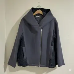 【5000円均一】フード付き 異素材中綿キルティングショートコート